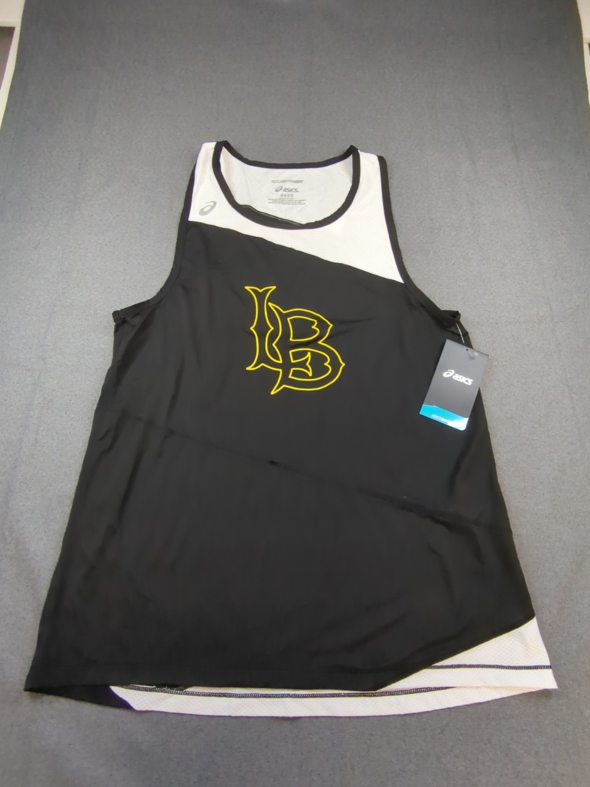 Asics MotionDry Basketball Jersey Long Beach State Black/White Men's Medium NWT thumbnail 2