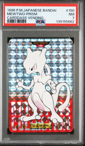 Mewtwo Prism #150 1996 Japanese Bandai Carddass Vending NM PSA 7
