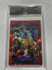 Ja’Marr Chase 2021 Panini Prizm Draft Picks-Red Ice Prizm #46  (RC) Gem Mint 10