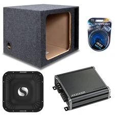 Kicker 15" 49L7X151 Subwoofer 2000W w/ 46CXA8001 Amp & Ported Single Sub Box