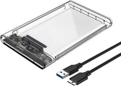 2.5'' External Hard Drive Enclosure, SATA to USB 3.1 Tool-Free Transparent 