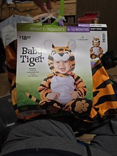 Baby Tiger HalloweenCostume Jumpsuit Infant Toddler 6-12 Months 4 Piece Set New