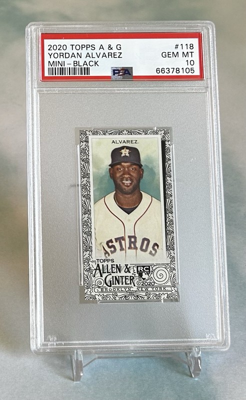 Yordan Alvarez 2020 Topps Allen & Ginter #118 Rookie RC Mini Black Border PSA 10