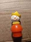 Vintage Fisher Price Little People Clown Figure Orange Yellow Hat Plastic Kb