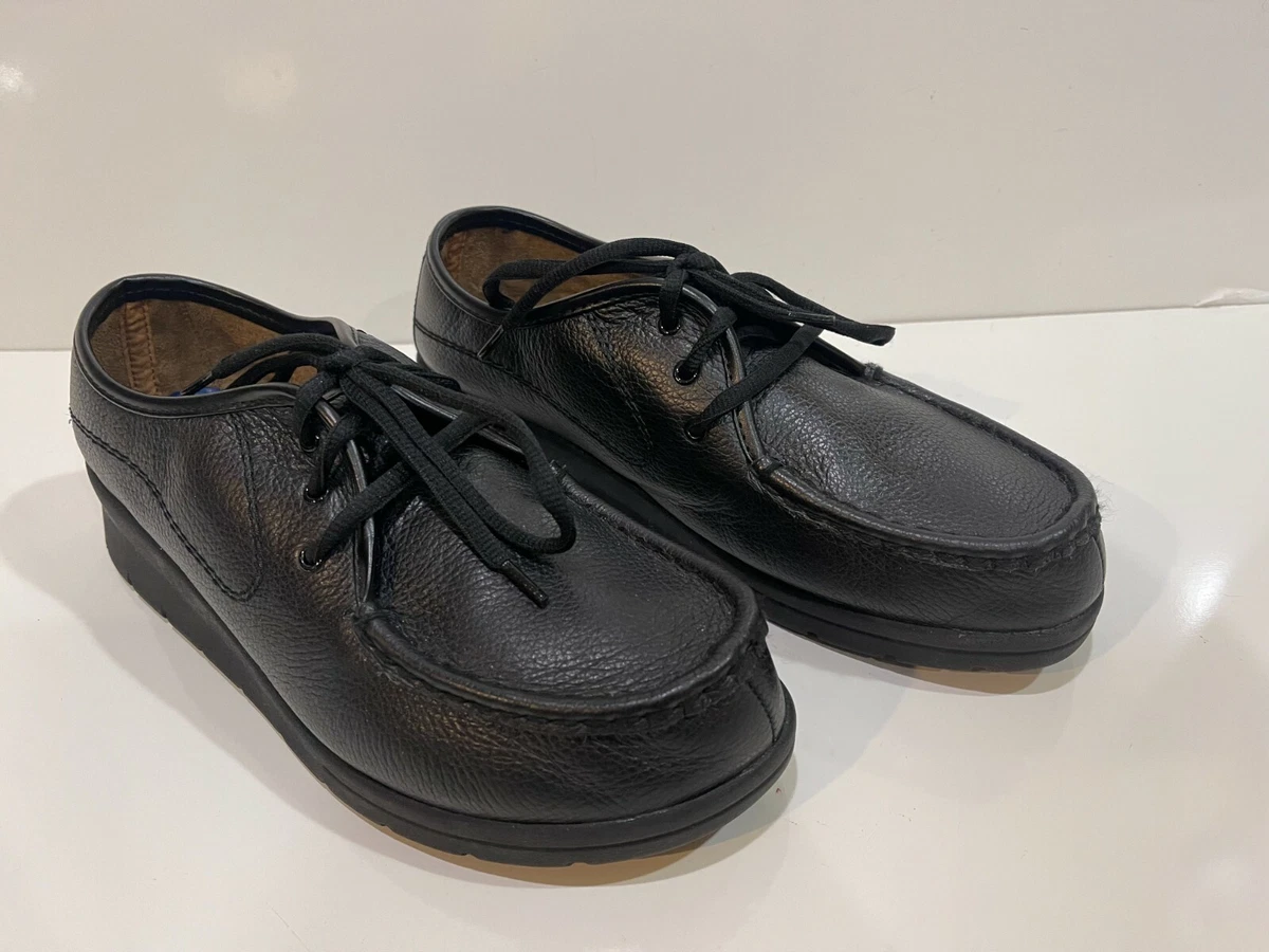 Women s Black Leather Walking Comfort Shoes Size 10 W eBay