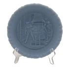 Fenton Bicentennial Liberty Bell Plate ‘76-96 Blue Milk Glass Issue 1-1-1976 VTG