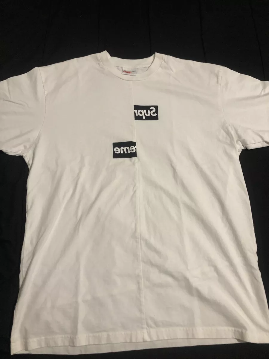 Supreme Split Logo White Tee XL | eBay