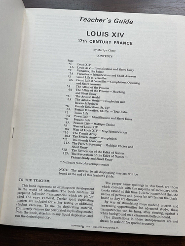 Vintage 1972 Color Transparency-Duplication Book "Louis XIV" France Milliken Pub. - Bild 2 von 4