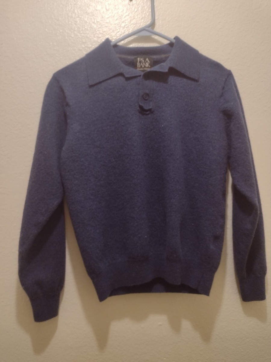 Jos. A. Bank 100% Merino Wool Polo Style Sweater Shirt Men's