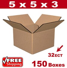 150 - 5x5x3 Cardboard Boxes Mailing Packing Shipping Box 32ECT Corrugated Carton