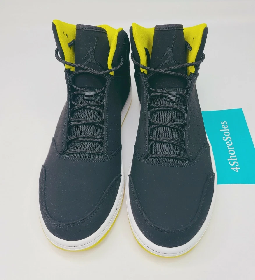 NUEVO Nike Para Hombre Talla 10 Air Jordan 1 Flight 5 Premium Negro Amarillo Retro 881434 031 Foto 2 de 4