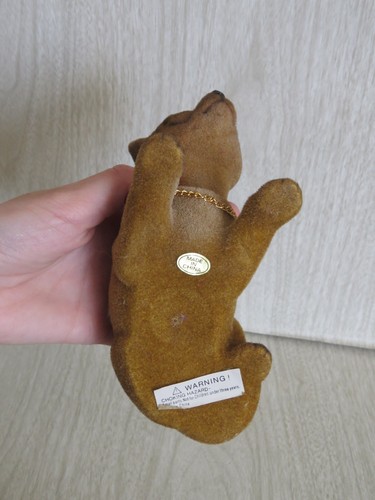 De colección Años 70 Flocado Plástico Asentimiento Shiba Inu Perro Cachorro Rayas 4x 5.5" LEER - Imagen 17 de 18