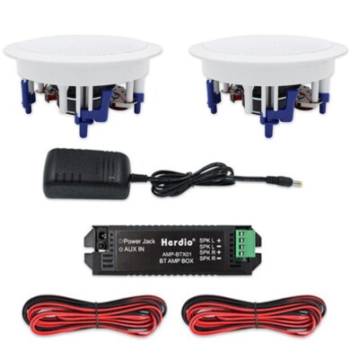 Herdio 2 Pair Bluetooth In-Wall/Ceiling Speakers 5.25'' 600W Flush Mount for Home