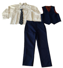 Boys Suit Vest Set Size 7Y Blue With Tie
