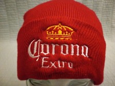 Men's OSFA Red Corona Extra Beer Embroidered Winter Beanie