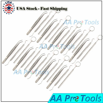 AAPRO New 45 Instruments Basic Dental Set Mirror Explorer College Pliers S.S