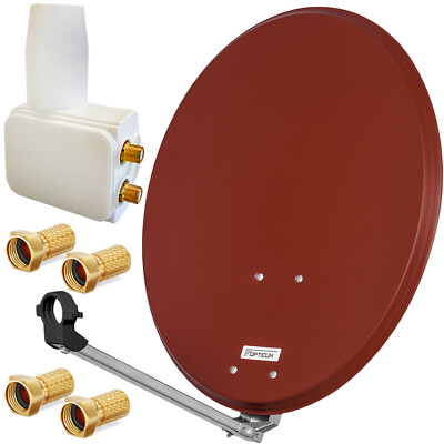 60 cm Sat Anlage Twin LNB 2 Teilnehmer Antenne Spiegel Schüssel Spiegel UHD 4K