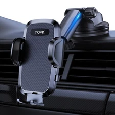 TOPK Car Phone Mount Super Stable Phone Holder for Car Dashboard/Windscreen