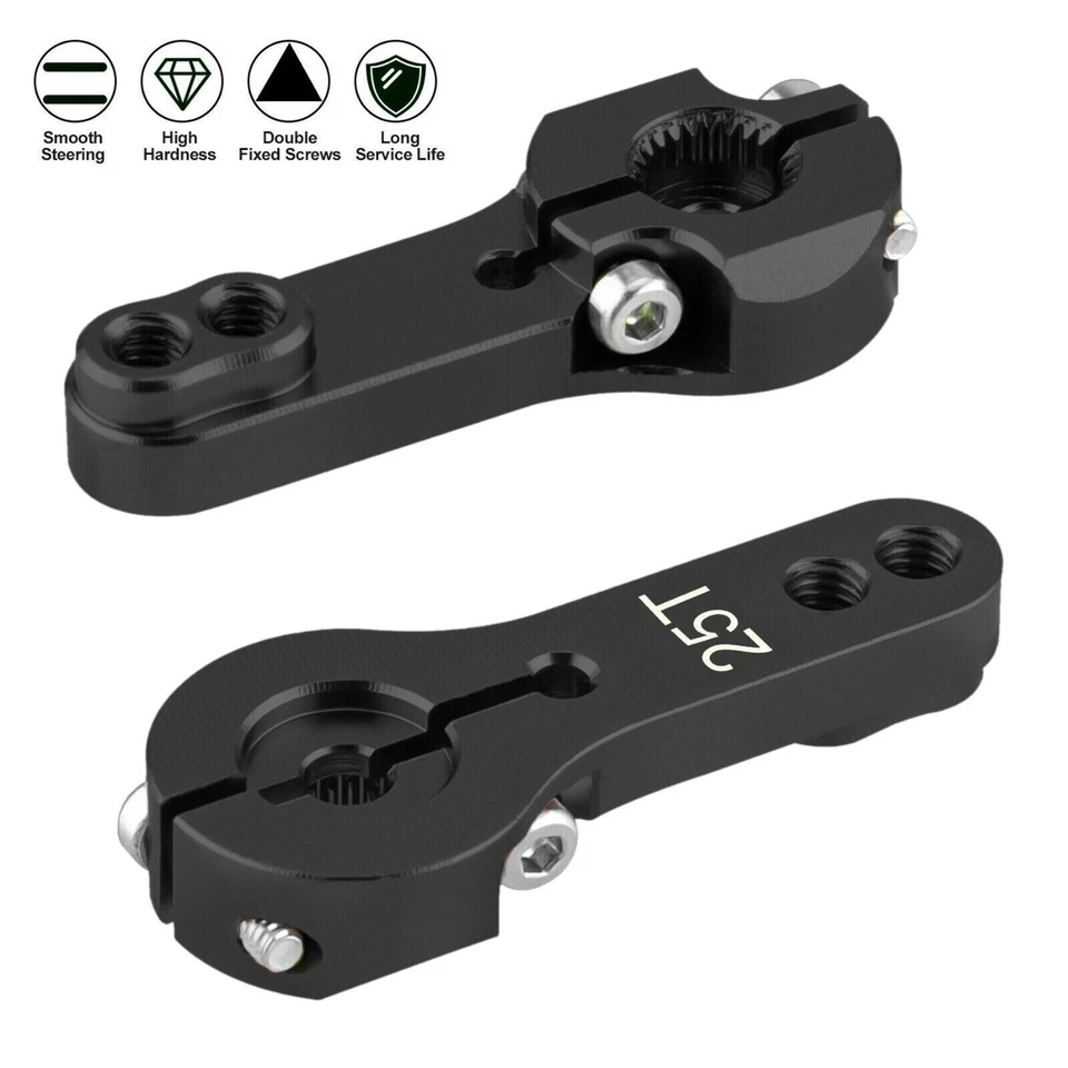 6 Pack Black Aluminum 25T Steering Servo Motor Horn Arm For Futaba Savox - Image 2 of 4