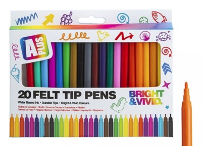 12x Packs Colouring Felt Pens Kids Adults 20Pc Professional BULK