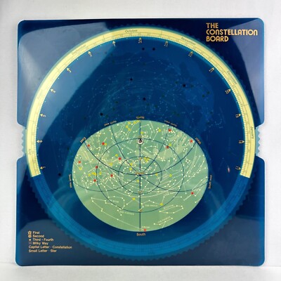 The Constellation Board Sky Map 12'' Square Manually Turns. Very Good Condition