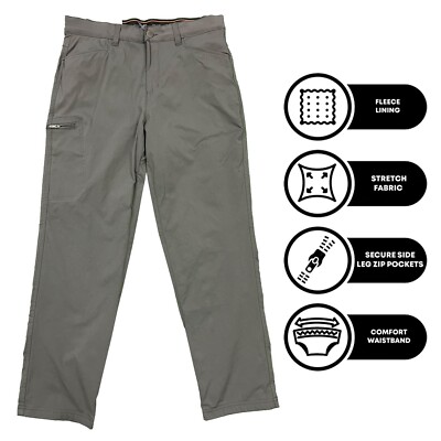Zeroxposur Men's Slate Grey Pant Fleece-Lined Utility Stretch Fabric (S02)
