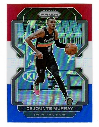 2021-22 Panini Prizm Dejounte Murray #231 Red White Blue Parallel SA Spurs