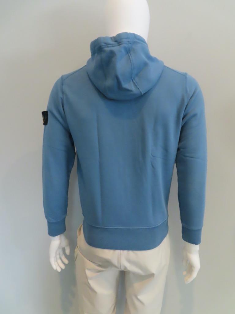 Stone Island Mid Blue Mens Hoodie Zip-Up Sweatshirt Size S Stone Island Mid Blue Mens Hoodie Zip-Up Sweatshirt Size S