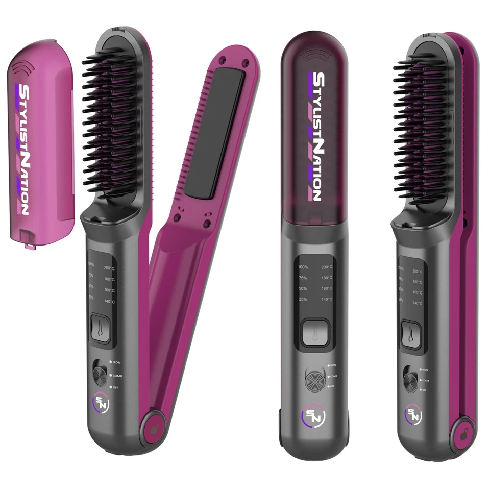 Cepillo alisador de pelo inalámbrico StylistNation 2 en 1 StyleFusion y plancha Foto 4 de 4