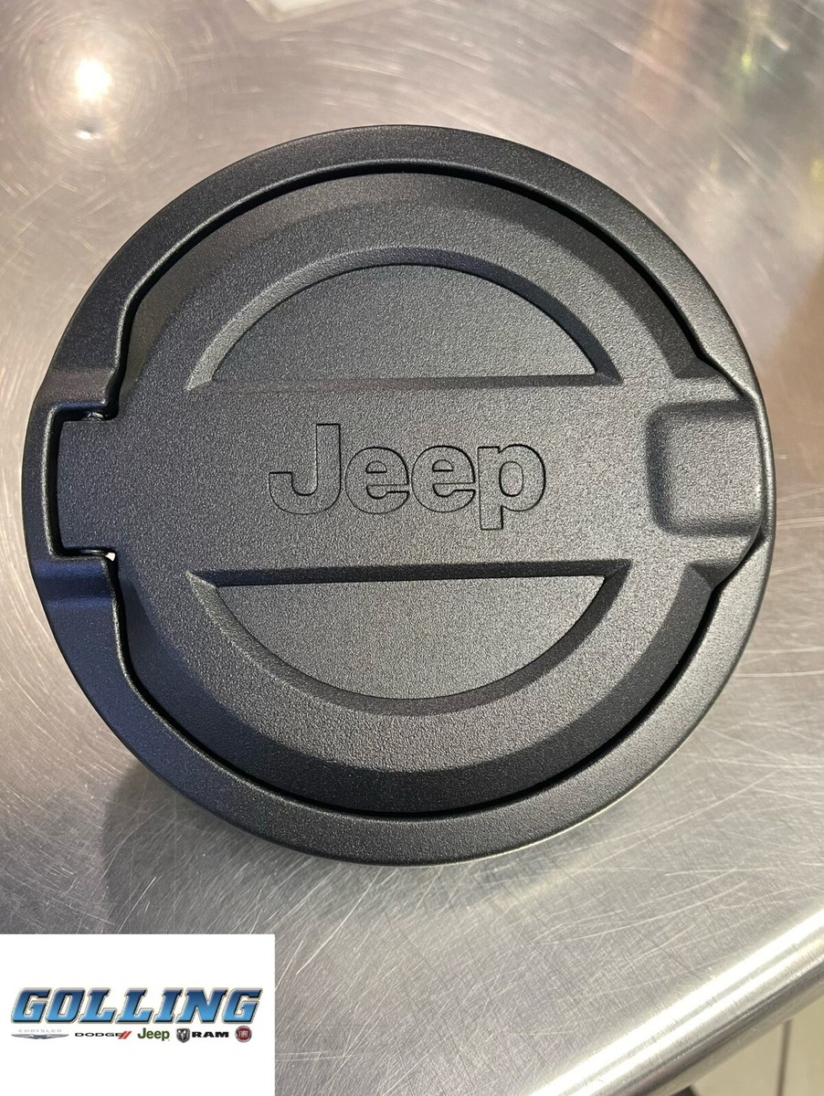 82215123AB Fuel Door Black Powdercoated Aluminum 2018-2026 Jeep