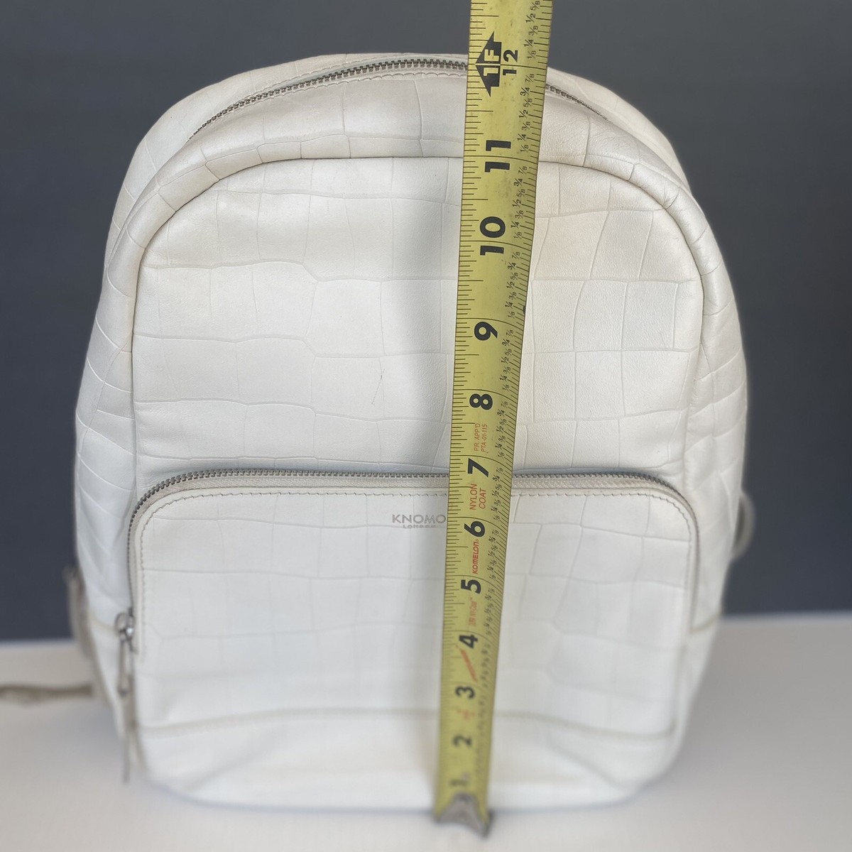 Knomo London leather Mini Mount 10” backpack white/off white  display picture 1