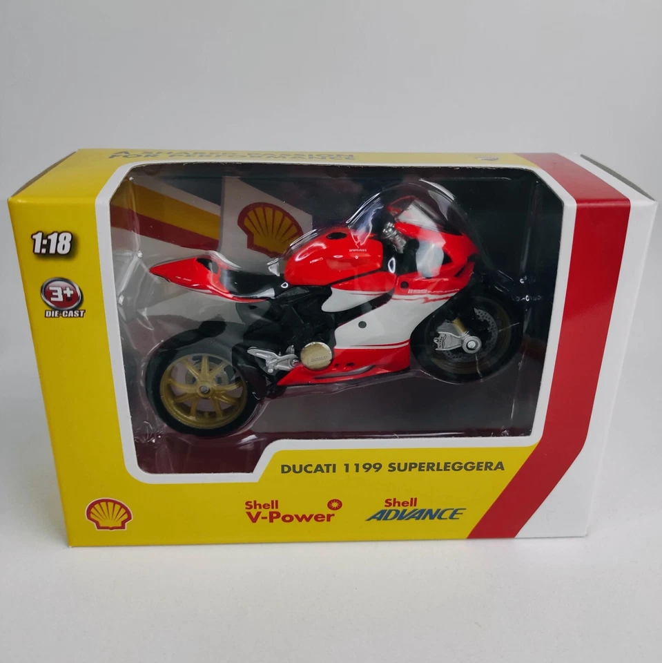 Burago Shell V-Power Ducati Motorcycles 1/18 New in Box - Image 2 of 4