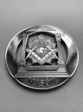 Masonic  Metal Chrome Master Mason Pillars Auto Car Emblem