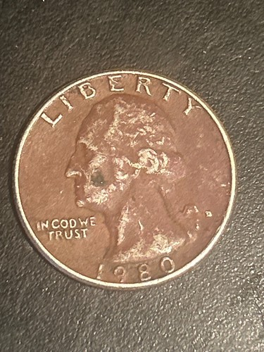 RARE 1980 QUARTER DOLLAR D FILLED MINT MARK ERROR COIN In Cod We Trust Error 🔥