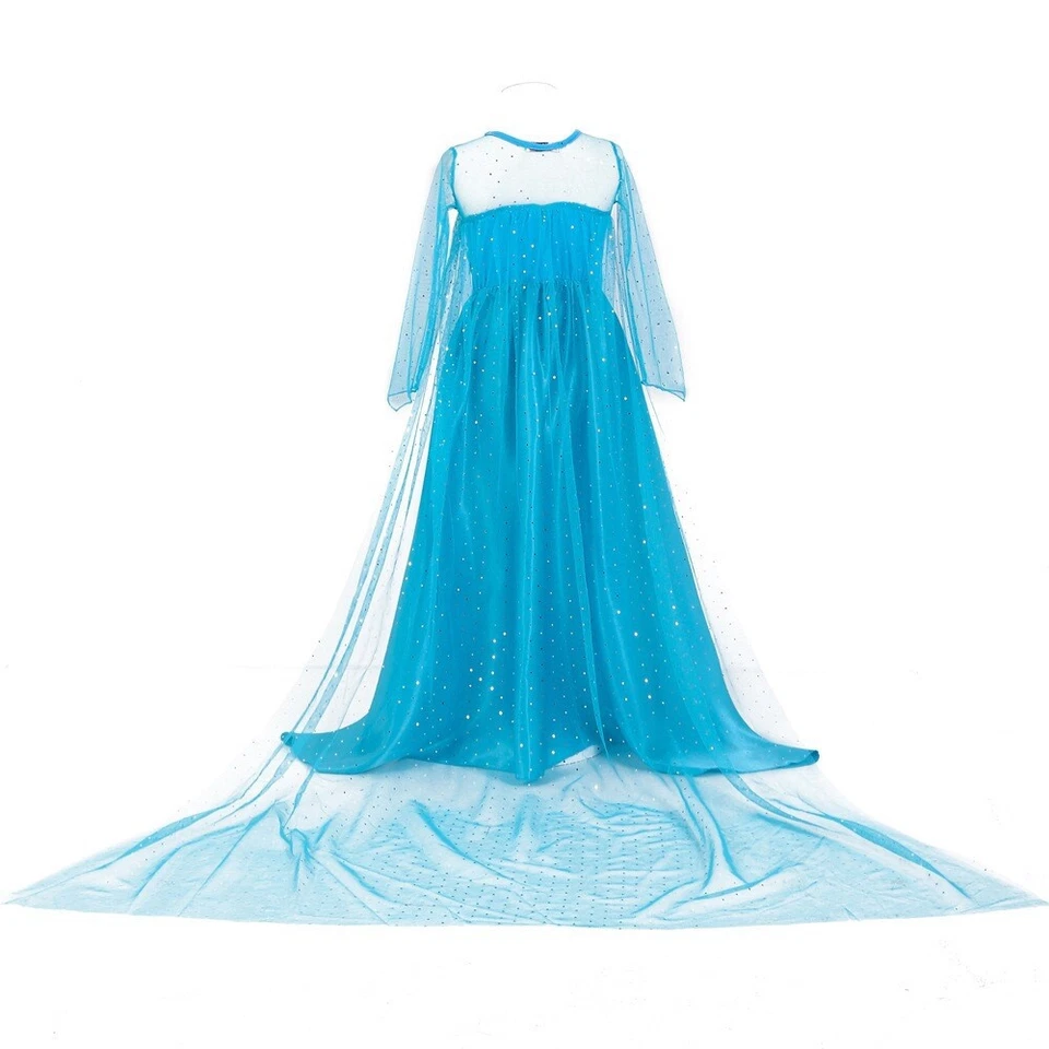 Disney Frozen Girl Costume Anna Elsa Queen Princess Birthday Party Evening Dress - Image 4 of 4