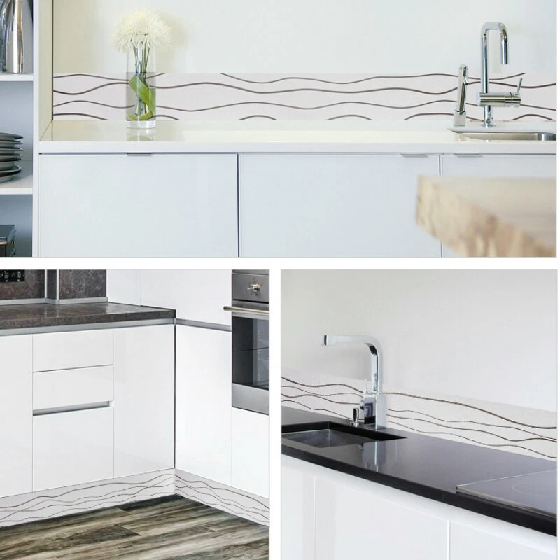 5M Selbstklebend Wand Sockelleiste Bordüre Welle Line Tapete Aufkleber Wohndeko - Bild 3 von 4