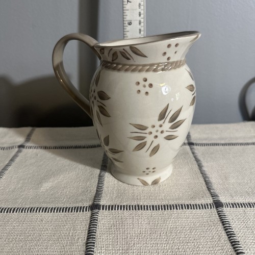 temp-tations Old World 20oz Pitcher Tan Beige Brown Rustic Country Farmhouse