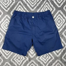 Chubbies Shorts Mens Large 7" Inseam Navy Blue Elastic Waist Cotton Chino