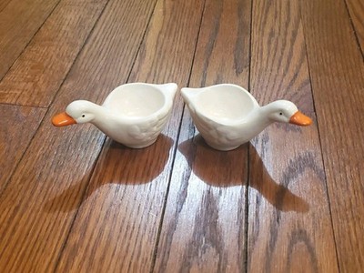 Pair Of Vintage Knobler Japan Duck Salt Cellar Egg Cups