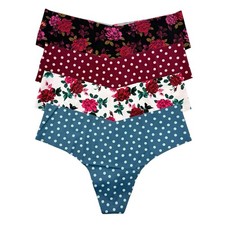 Victoria's Secret Thong Panties Womens Medium M No Show LOT OF 4 VS Panty