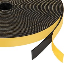 Thin Foam Tape Weather Stripping .50 1/2 Inch Wide X 1/16 Inch Thick New Adhe