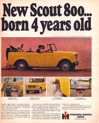1965 Print Ad International Harvester Co New Scout 800 Convertible Look Magazine