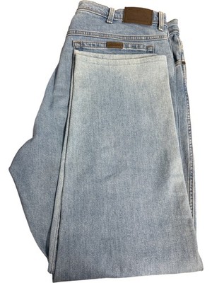 Wrangler Regular Fit Jeans Herren Gr. W42 L32 blau helle Waschung Baumwollmischung