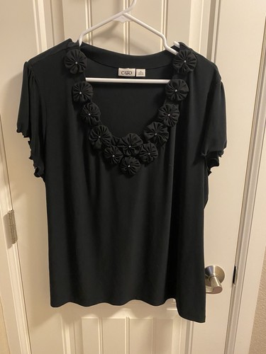 Top/chemisier Cato Femme Noir Et Blanc Taille 22/24 - Occasion Très Bon état