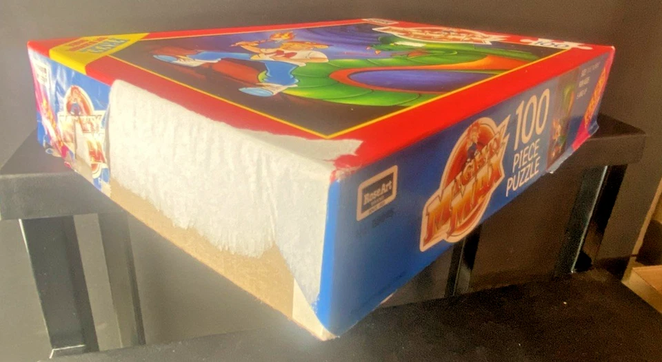 VTG MIGHTY MAX LOT ROSEART 100 PIECE PUZZLE w/1" FIGURE RARE ROSE ART 1994 - Image 3 of 4