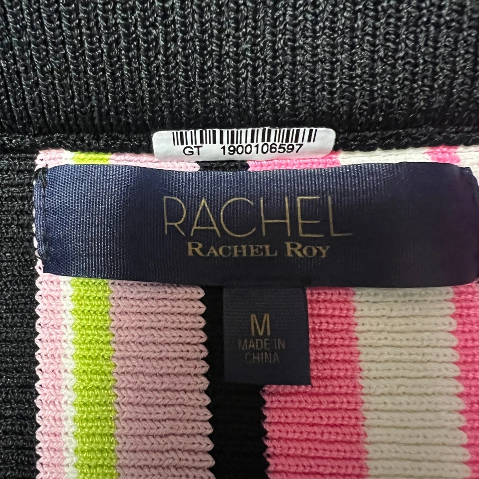 Falda Tejida Rachel Roy Abril Rayas Rosa Blanco Azul Marino Negro Bodycon Midi Para Mujer M Foto 2 de 4