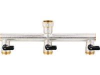 "Absperrhahn 3-Fach ÜWm Dn20(3/4\")Xag DN20(3/4\") Messing Vernickelt"
