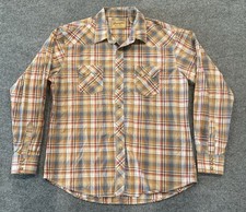Wrangler Retro Pearl Snap Western Shirt Mens XXL Sawtooth Plaid Cowboy 91