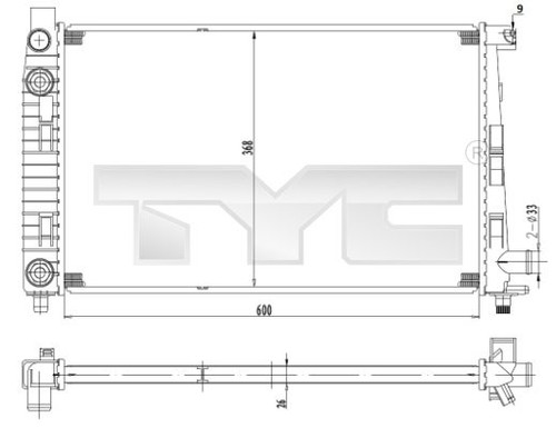 RADIATOR, ENGINE COOLING FOR MERCEDES-BENZ TYC 721-0012 - Picture 2 of 7