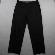 Haggar Pants Mens 38x32 Classic Fit Premium No Iron Khaki Flex Flat Front Black